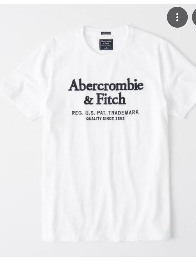 Abercrombie & Fitch White Short Sleeve Logo Tee